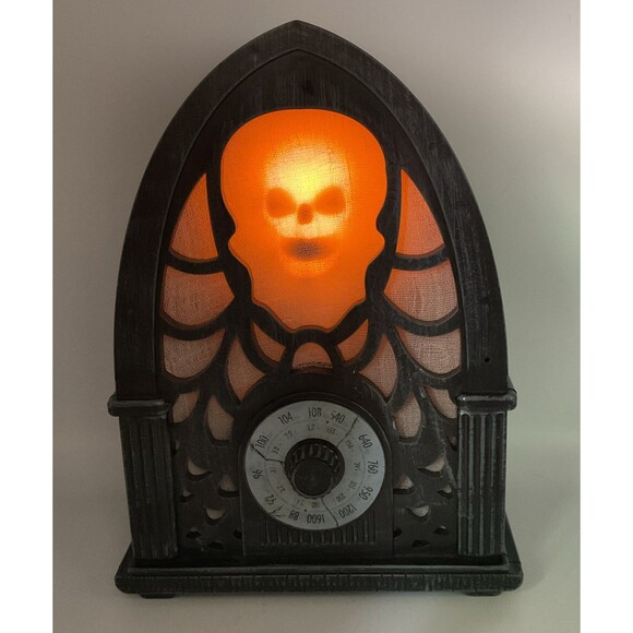 Gemmy HAUNTED RADIO Lights Sounds 12" Halloween Decoration - TESTED WORKS WELL. - Picture 4 of 13
